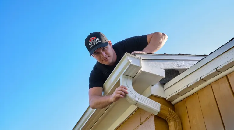 Alu-Rex DoublePro gutter guard keeping pine needles out of the eavestrough